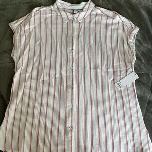 Sonoma Striped, Collared, Button Down Blouse
